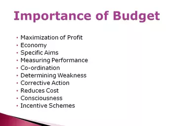 Advantages of Budget