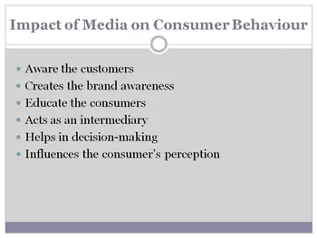 Impact of media on consumer Behaviour