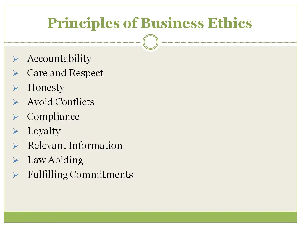 Principles of Business Ethics