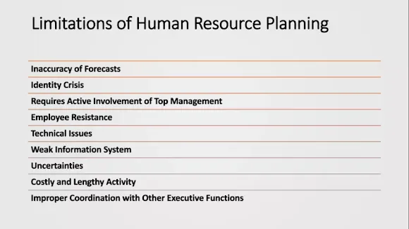 Limitations of Human Resource Planning 