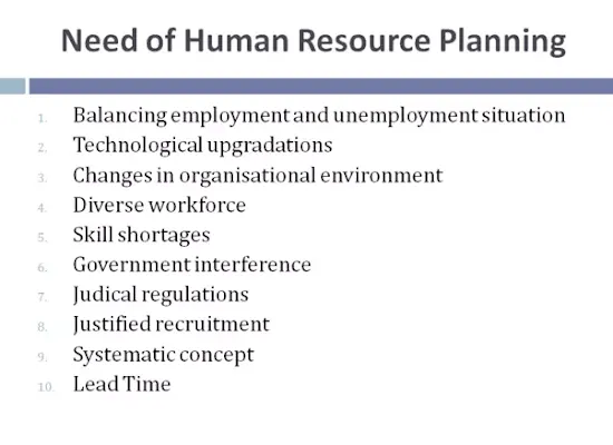 Need of human resource planning