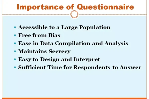 Importance of Questionnaire