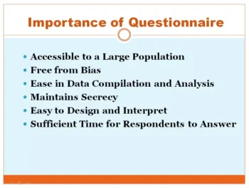 Importance of Questionnaire