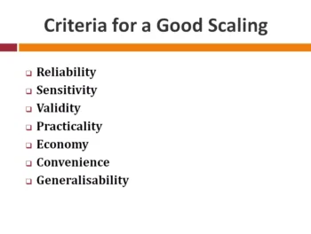 Criteria for a Good Scaling