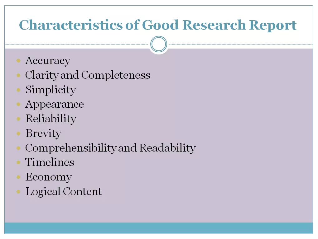 characteristics of good research report
