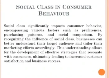 Social class in consumer behaviour