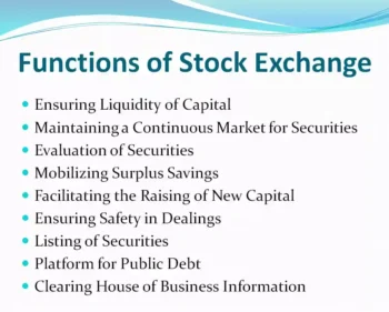 Functions of stock exchange