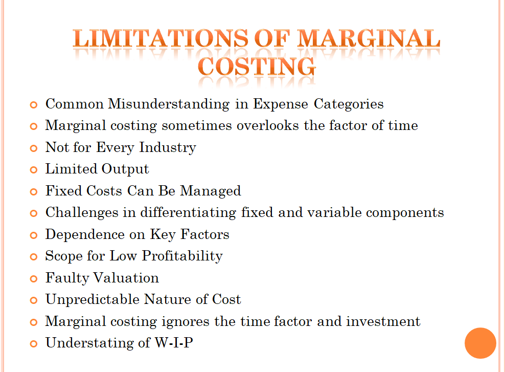 limitations of marginal costing