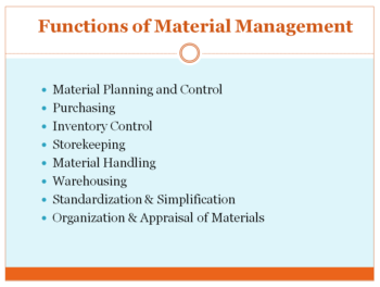 Functions of Material Management
